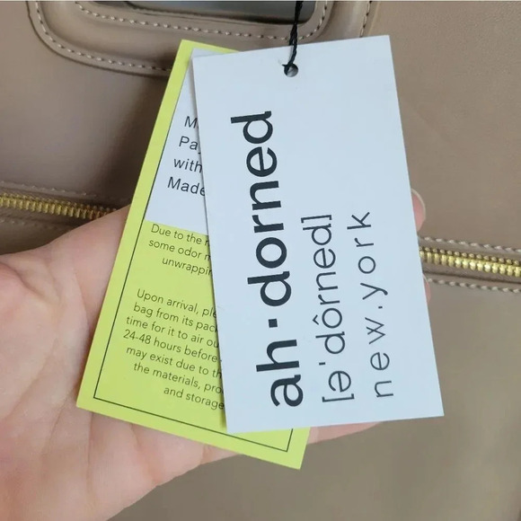 AHDORNED, New, Dakota Taupe Vegan Leather Fringe Crossbody Purse Tote Bag - Picture 13 of 15